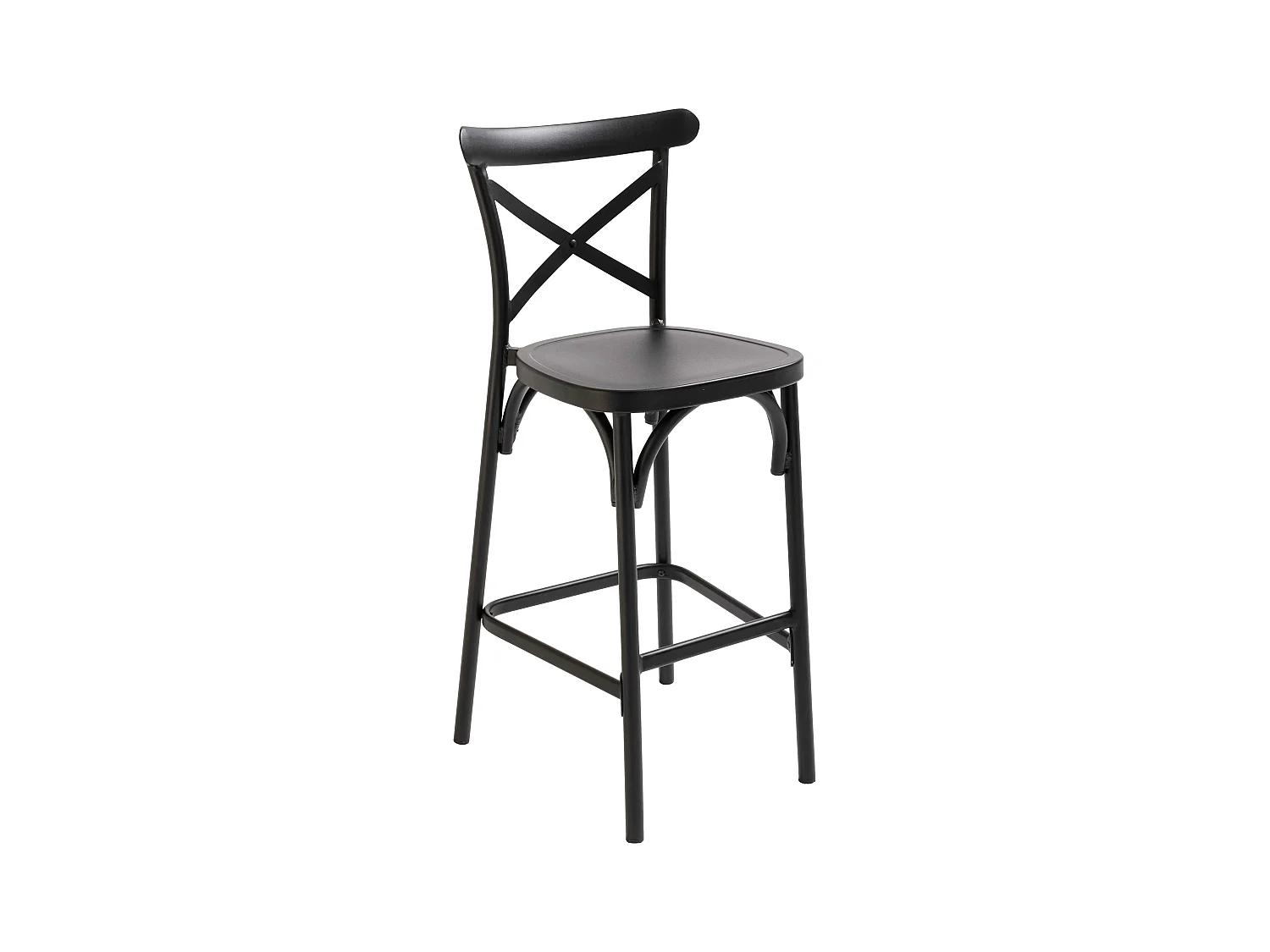 Chaise haute de terrasse noire en aluminium