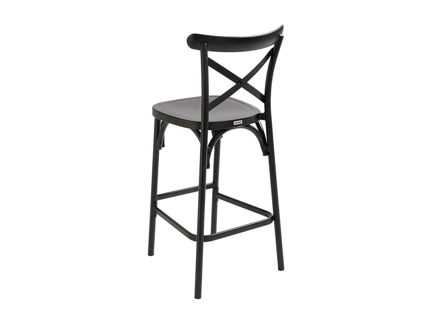 Chaise haute de terrasse noire en aluminium