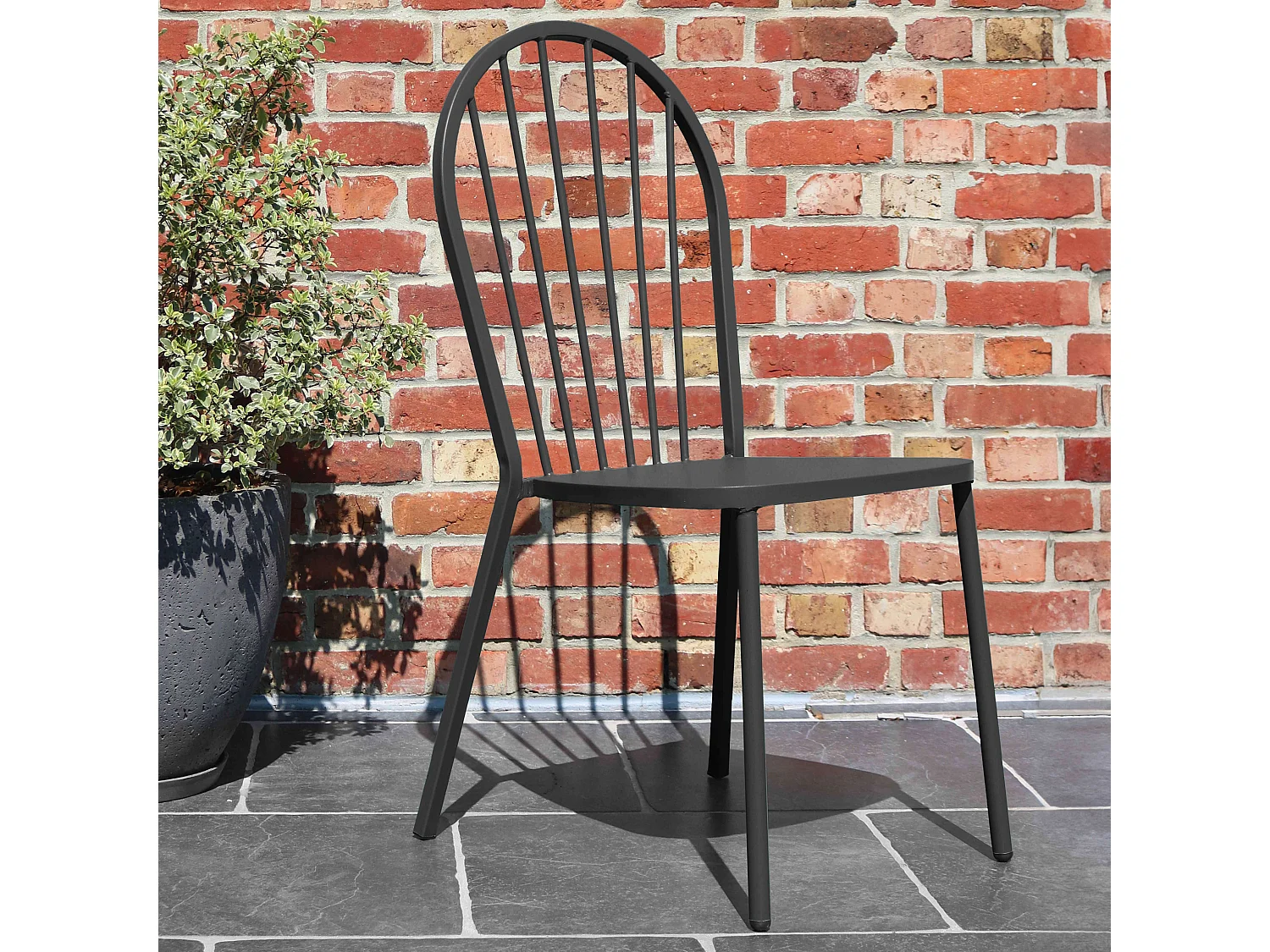 Chaise bistrot de jardin en métal gris anthracite