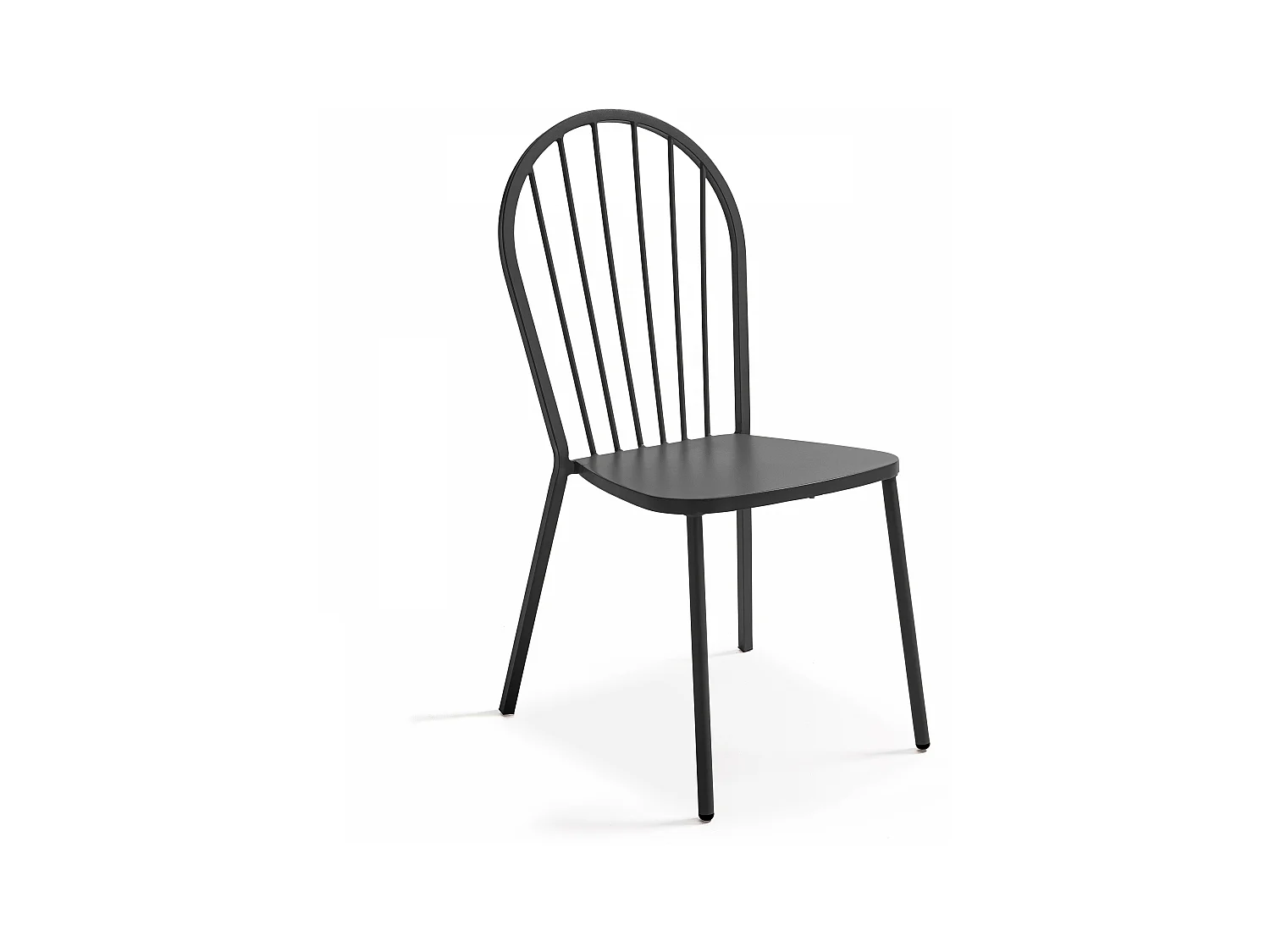 Chaise bistrot de jardin en métal gris anthracite