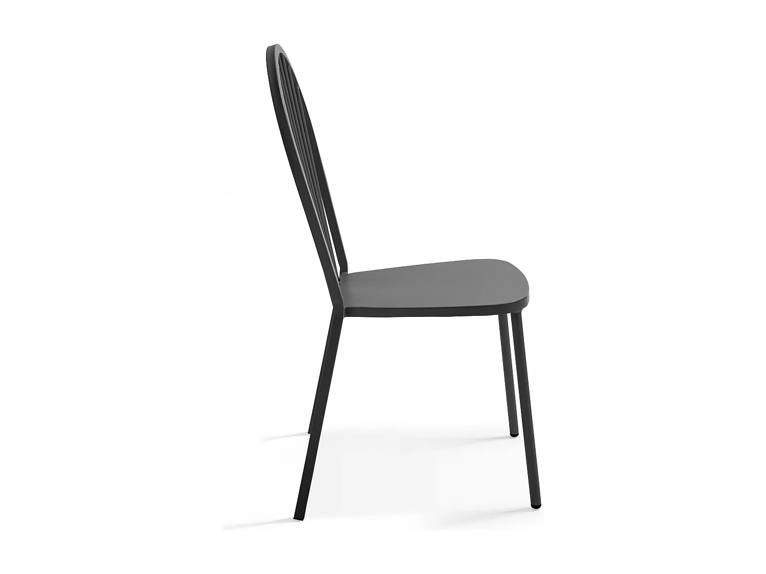 Chaise bistrot de jardin en métal gris anthracite