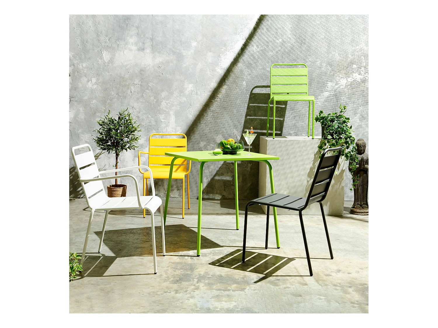 Chaise de jardin en métal vert - Palavas