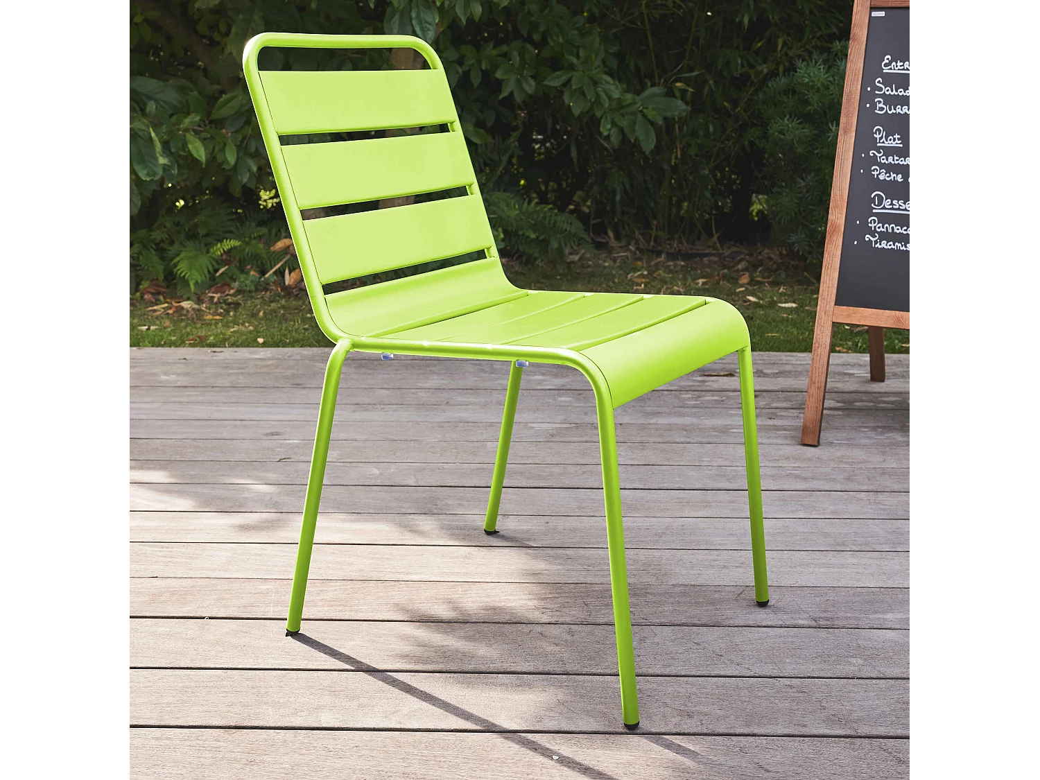 Chaise de jardin en métal vert - Palavas