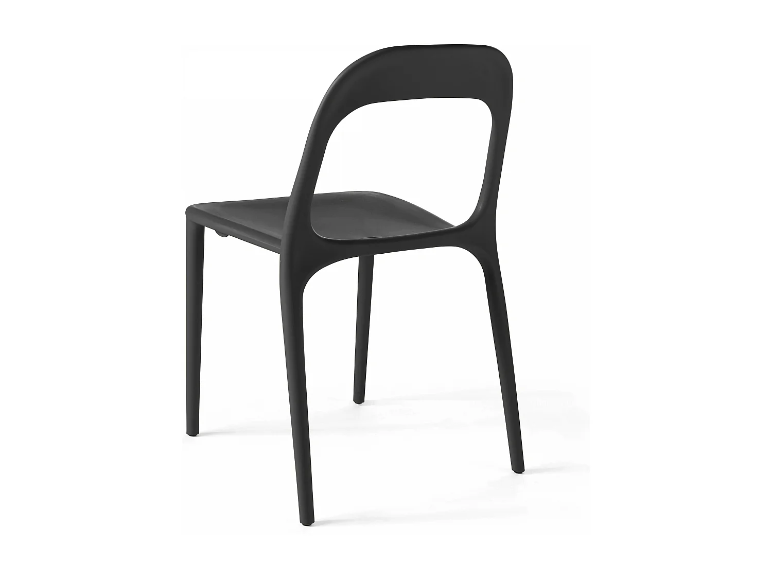 Lot de 4 chaises en plastique noir