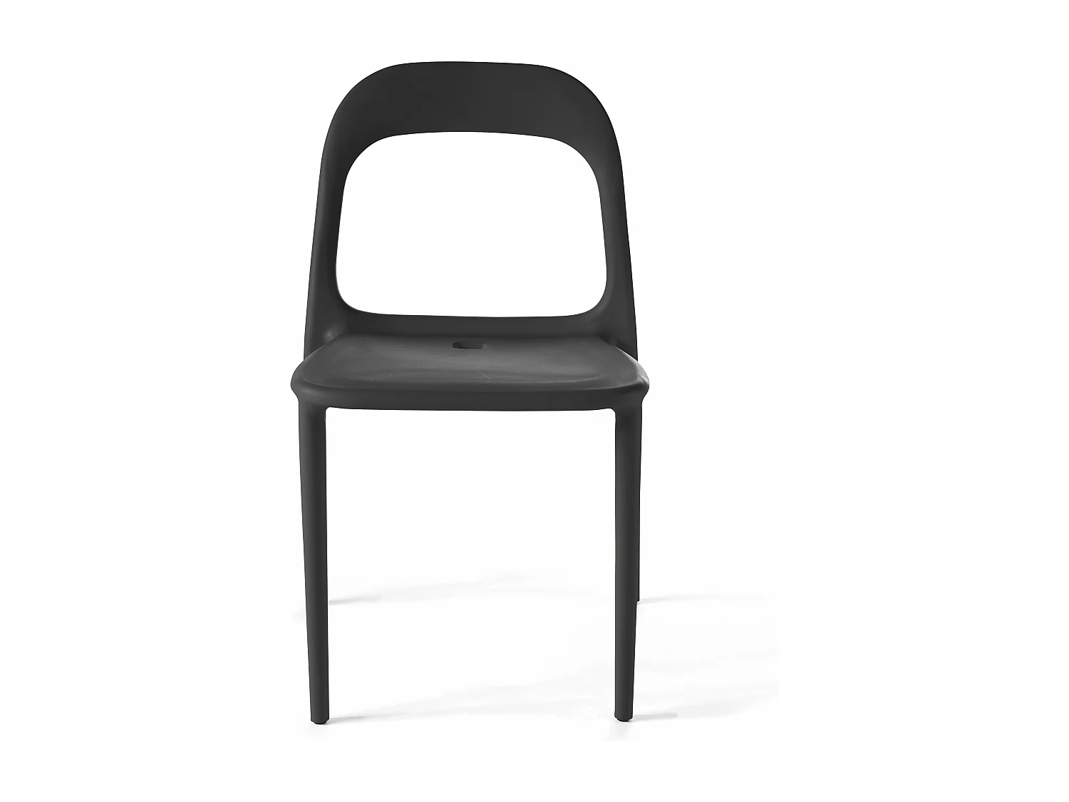 Lot de 4 chaises en plastique noir