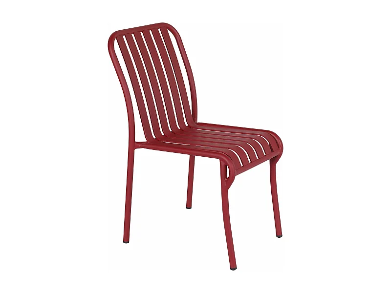 Chaise design de terrasse en aluminium rouge