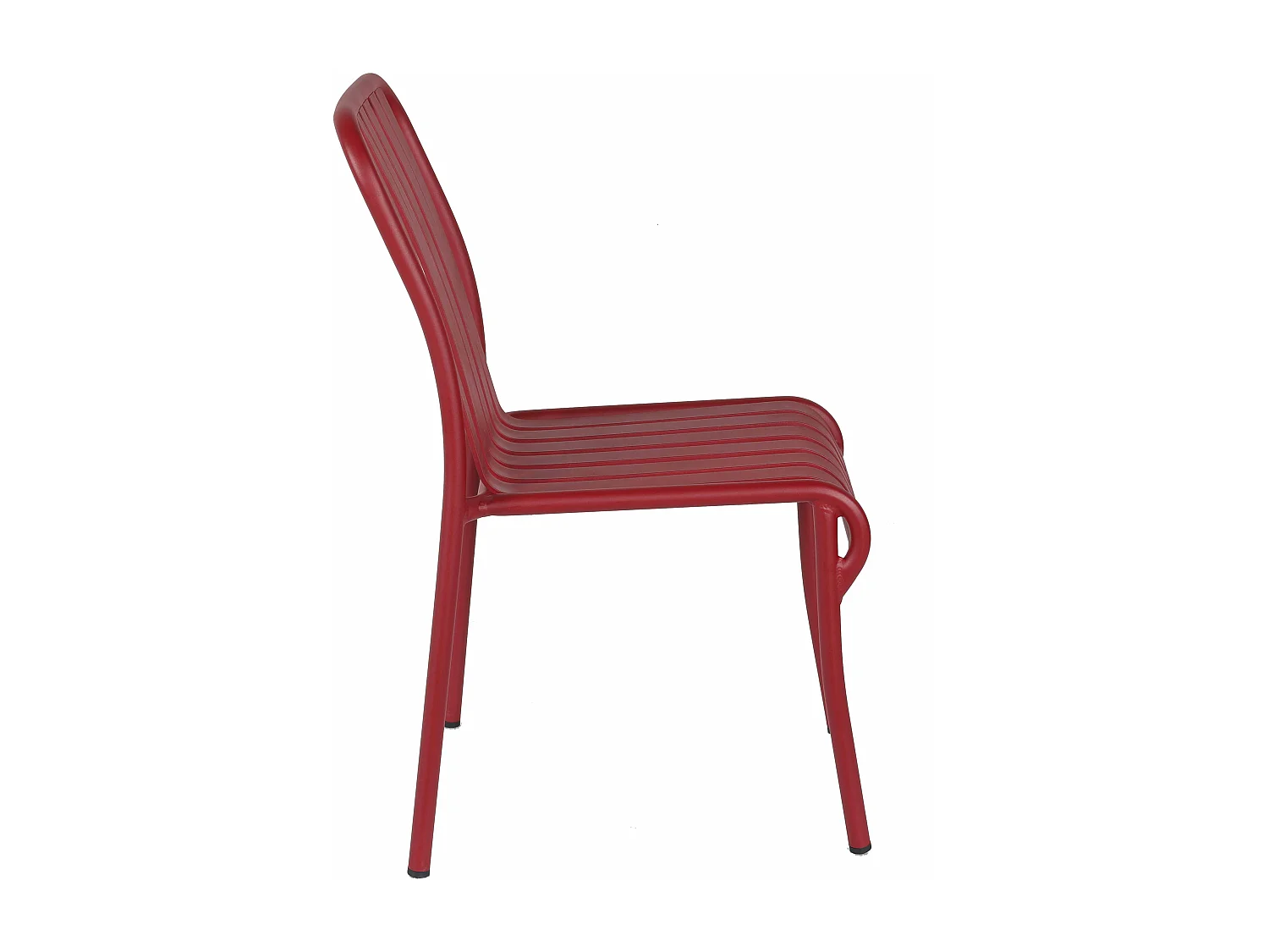Chaise design de terrasse en aluminium rouge