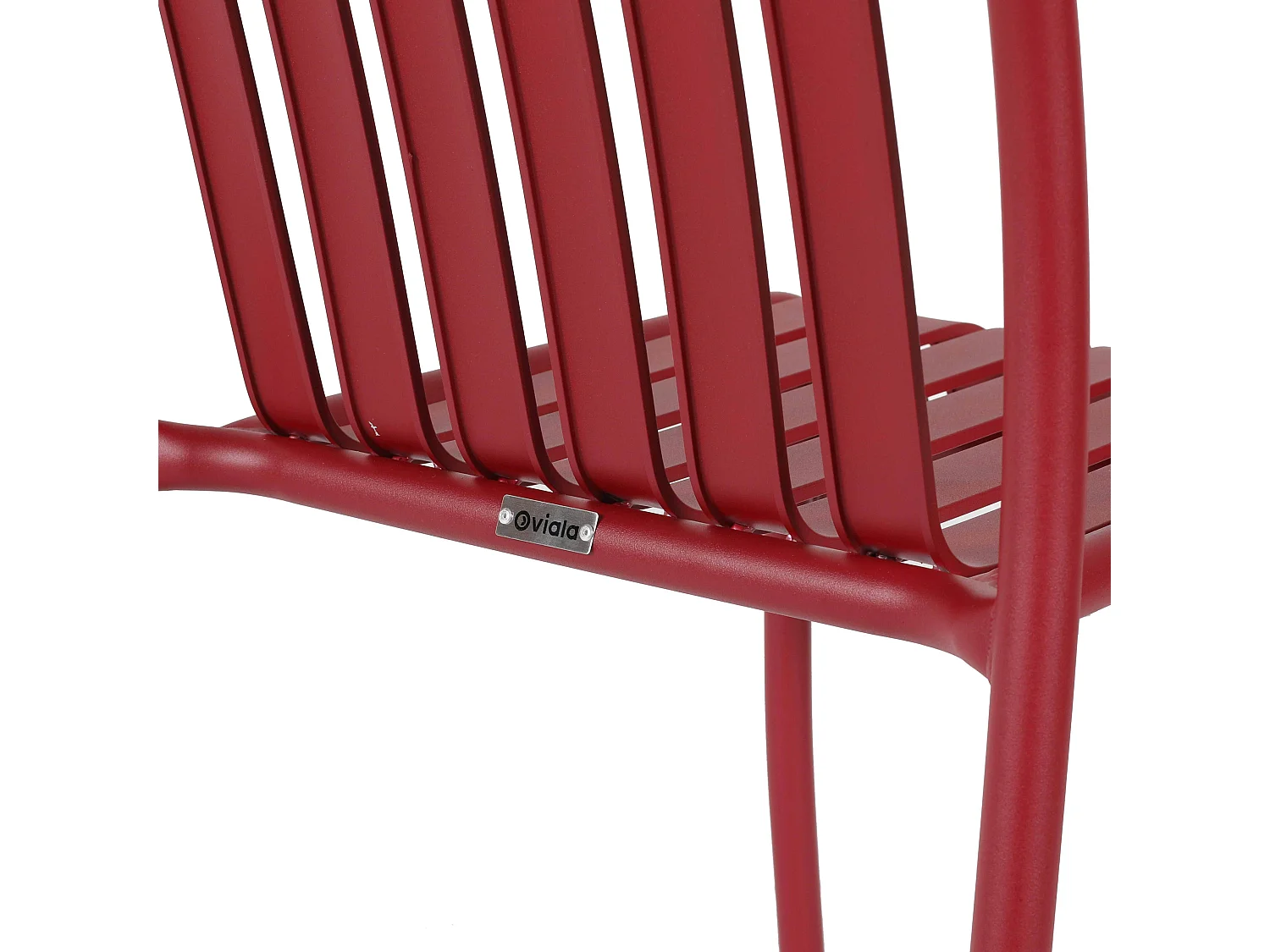 Chaise design de terrasse en aluminium rouge