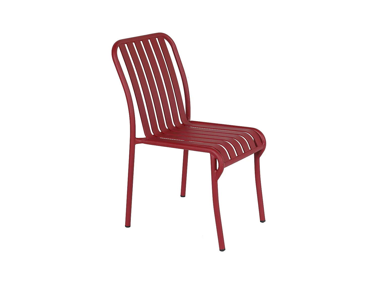 Chaise design de terrasse en aluminium rouge
