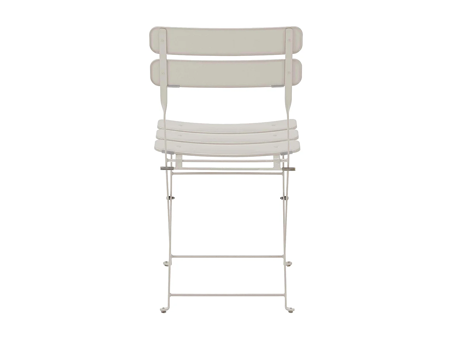 Lot de deux chaises pliantes en acier beige clair