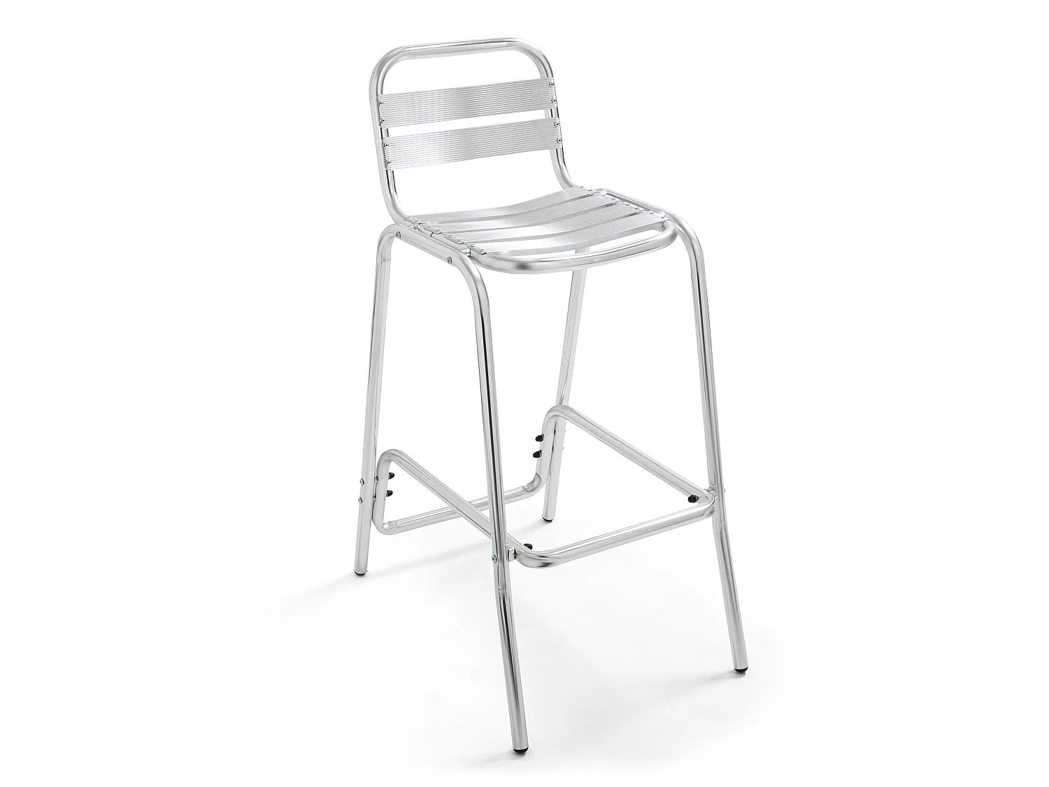 Chaise haute en aluminium gris