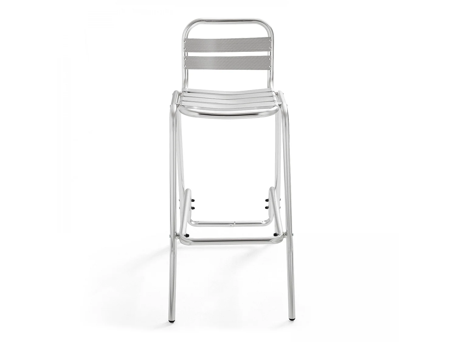 Chaise haute en aluminium gris