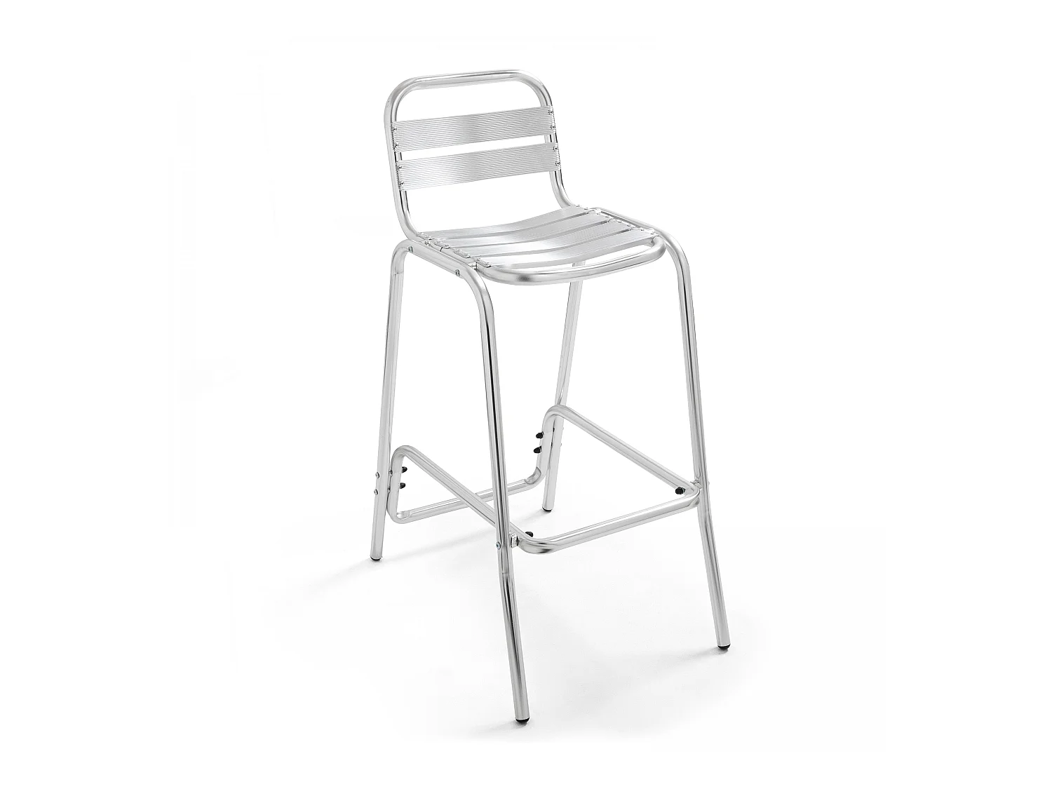 Chaise haute en aluminium gris