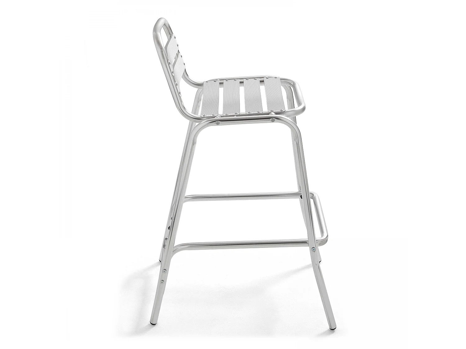 Chaise haute en aluminium gris