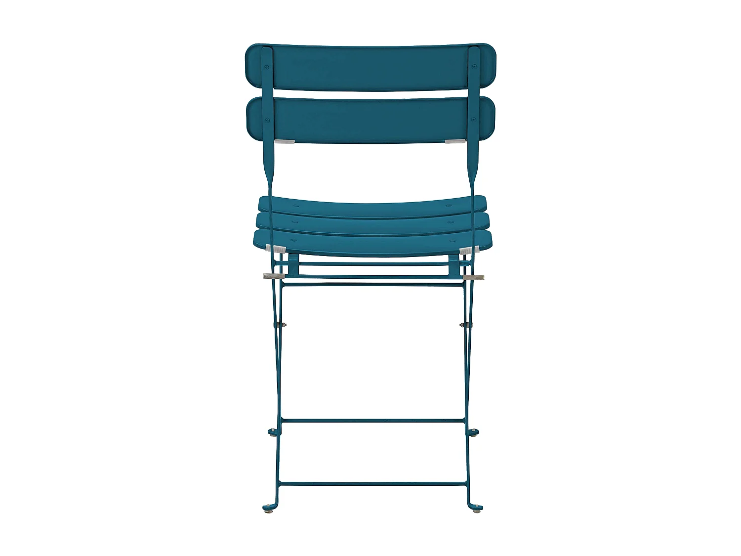 Lot de deux chaises pliantes en acier bleu pacific