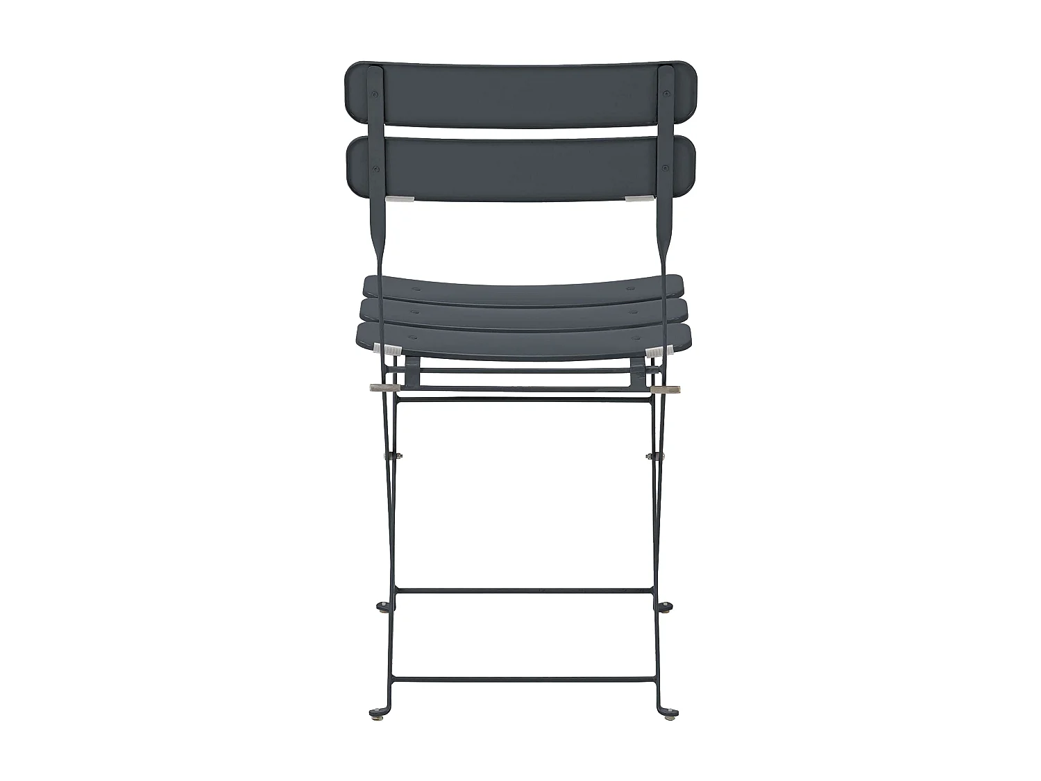 Lot de deux chaises pliantes en acier gris anthracite