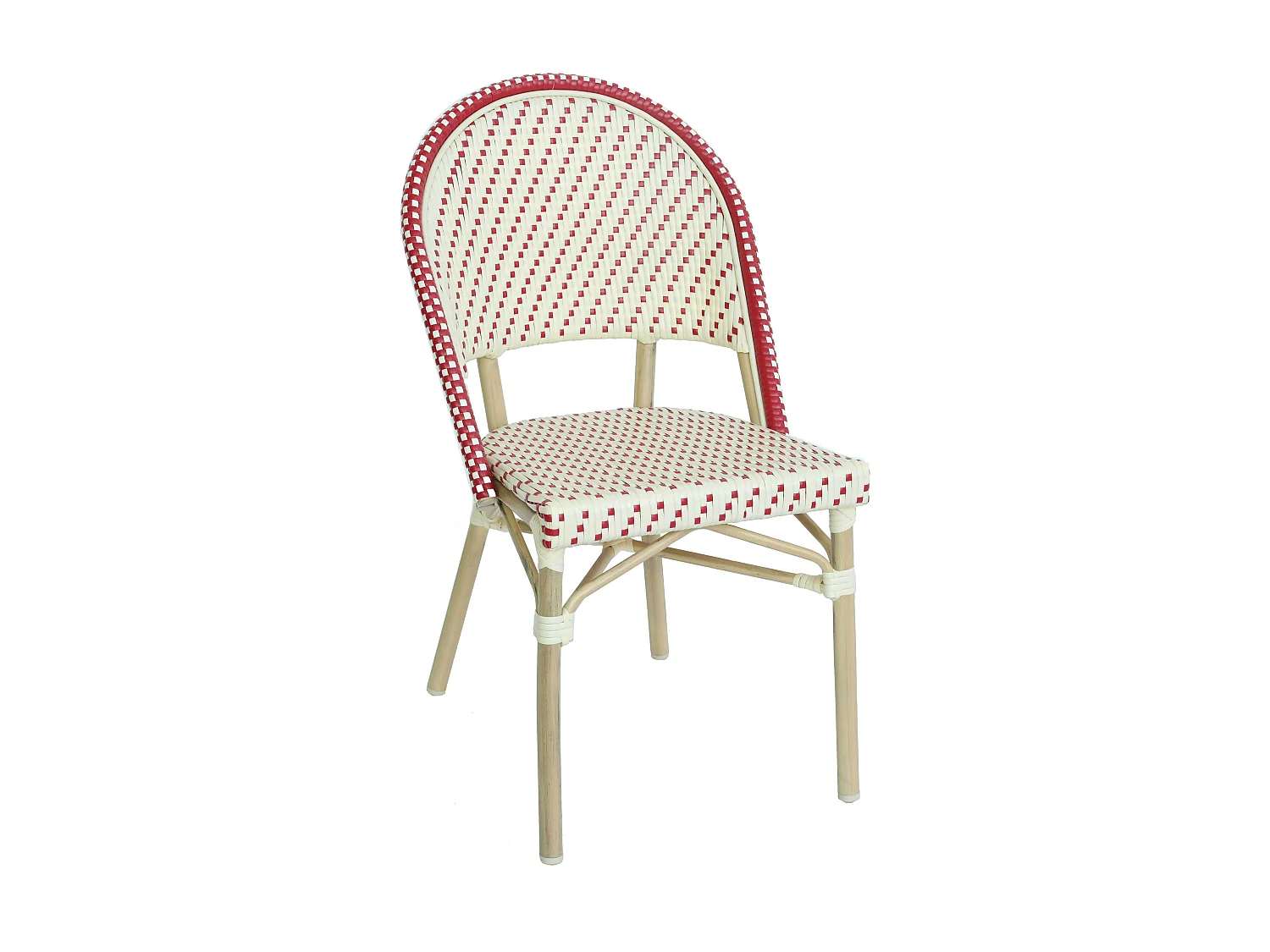 Rode en rotan tuinstoel