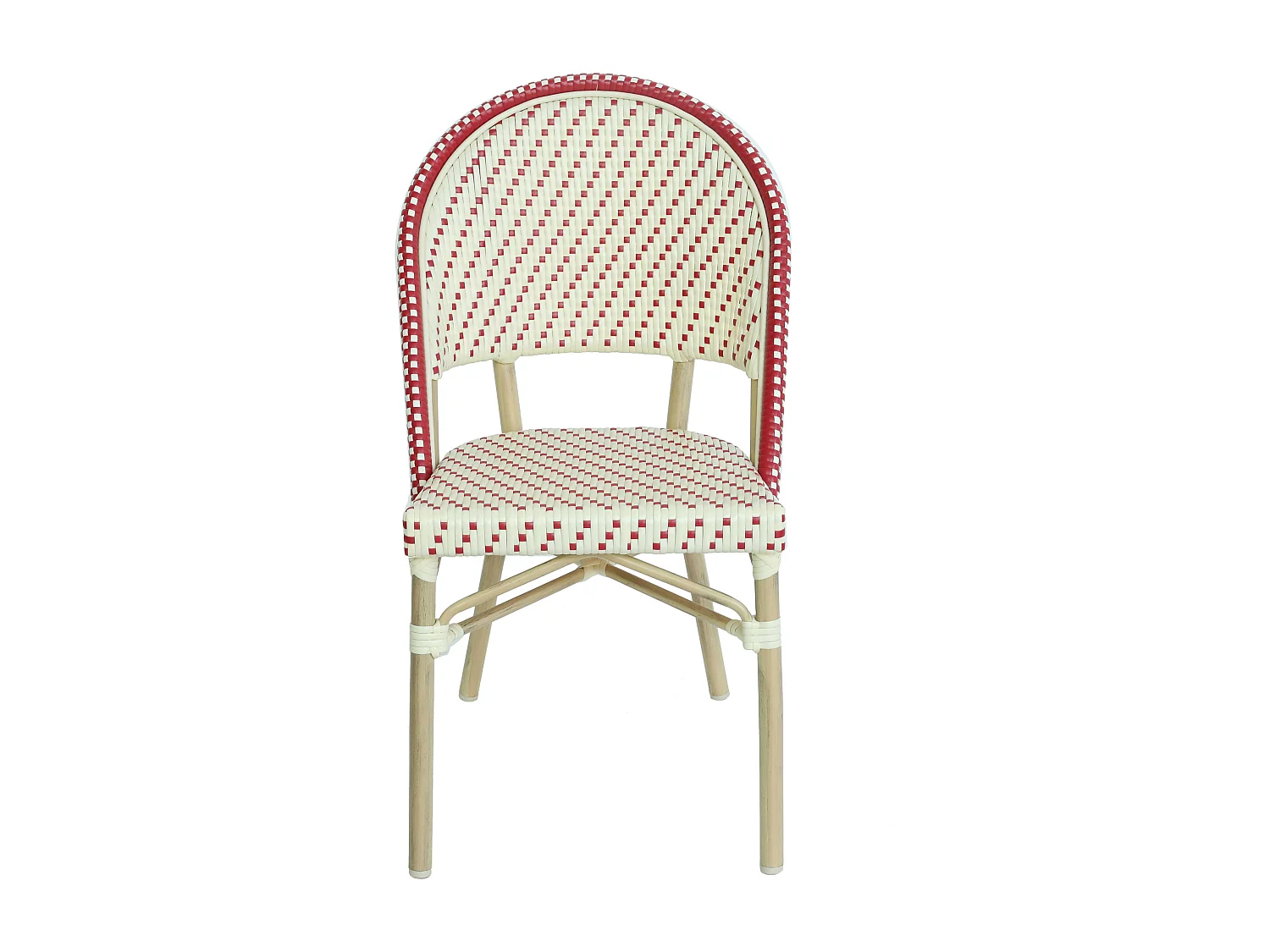 Rode en rotan tuinstoel