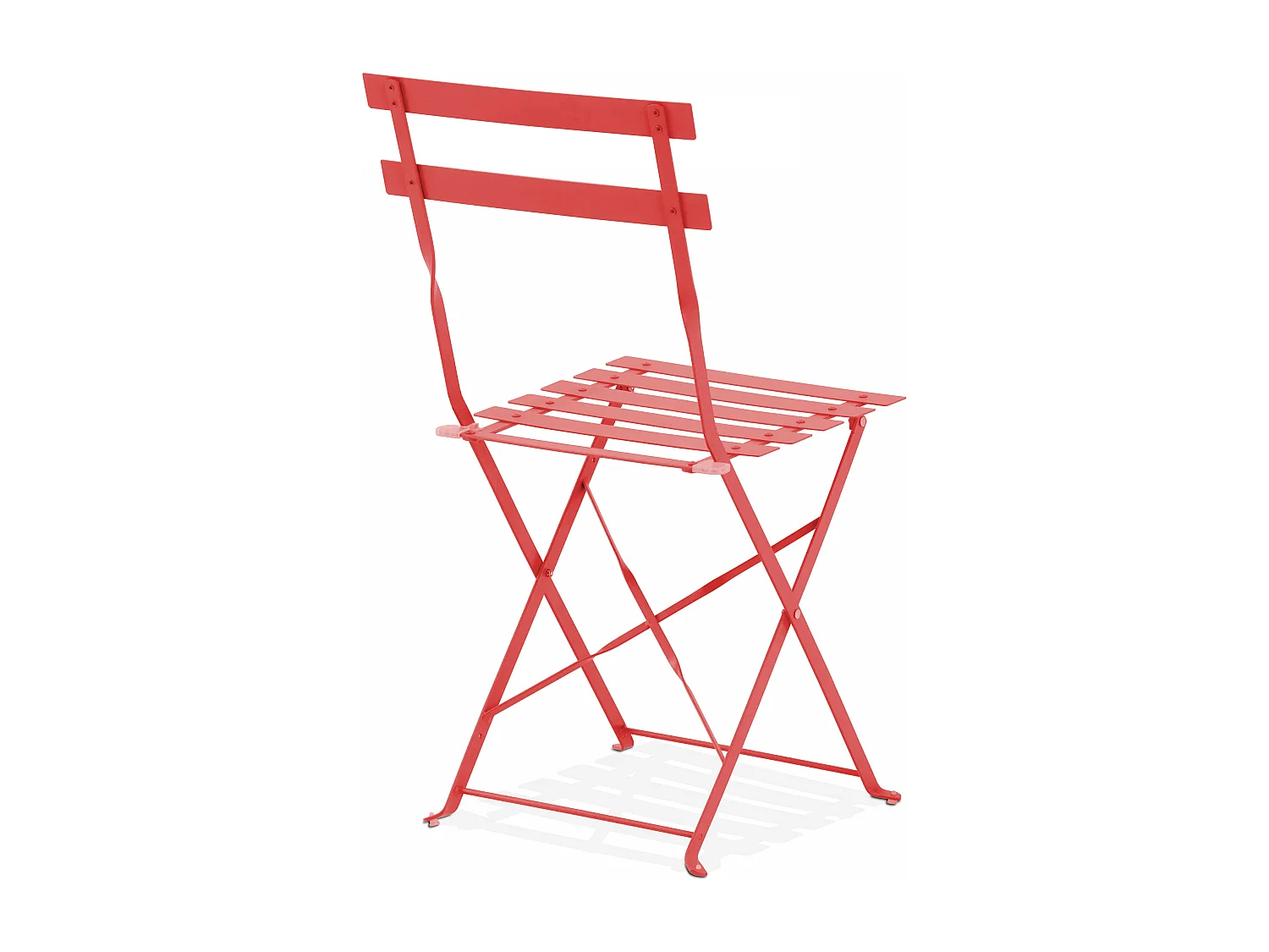 Lot de 2 chaises pliantes en acier rouges