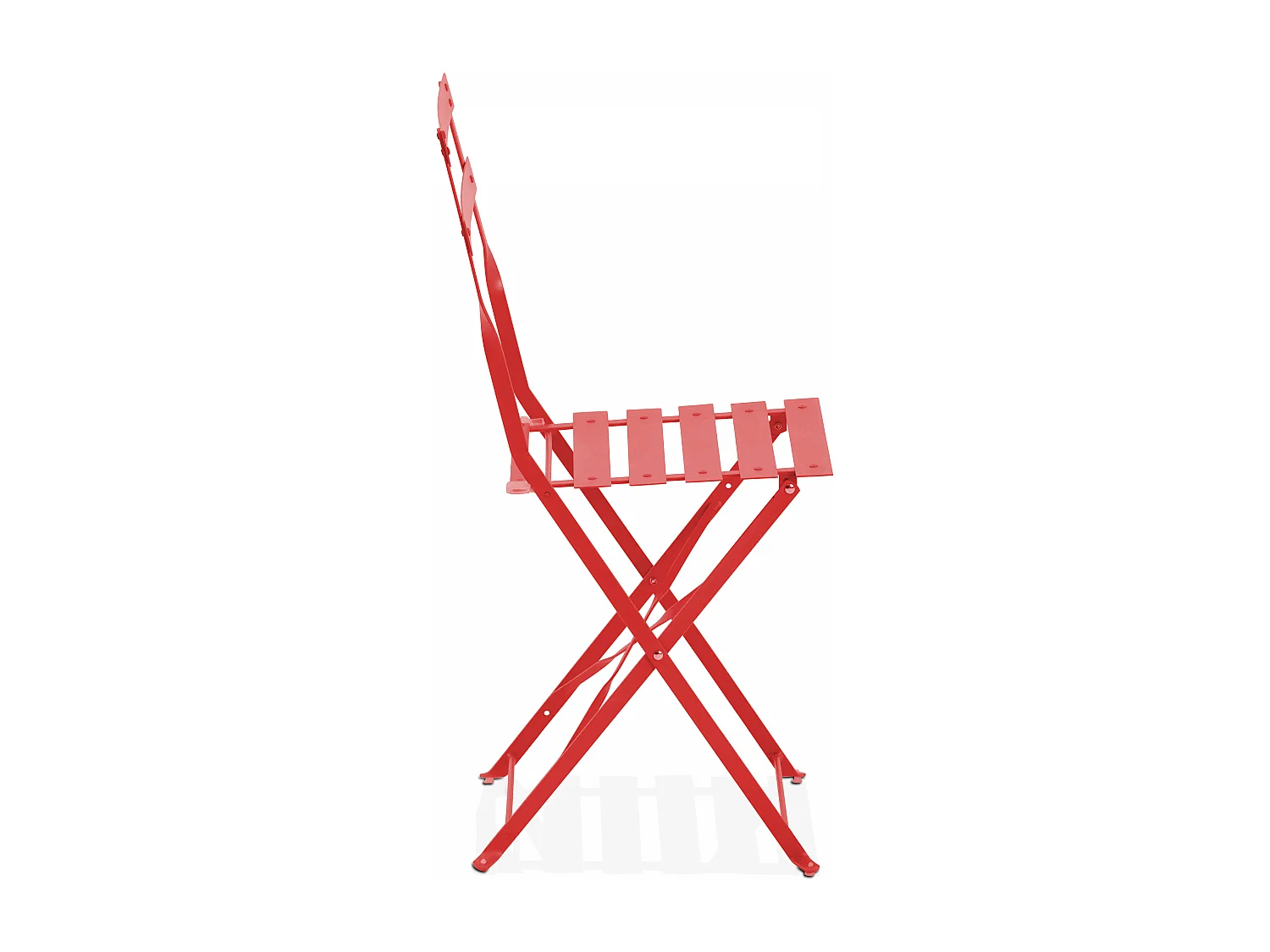 Lot de 2 chaises pliantes en acier rouges