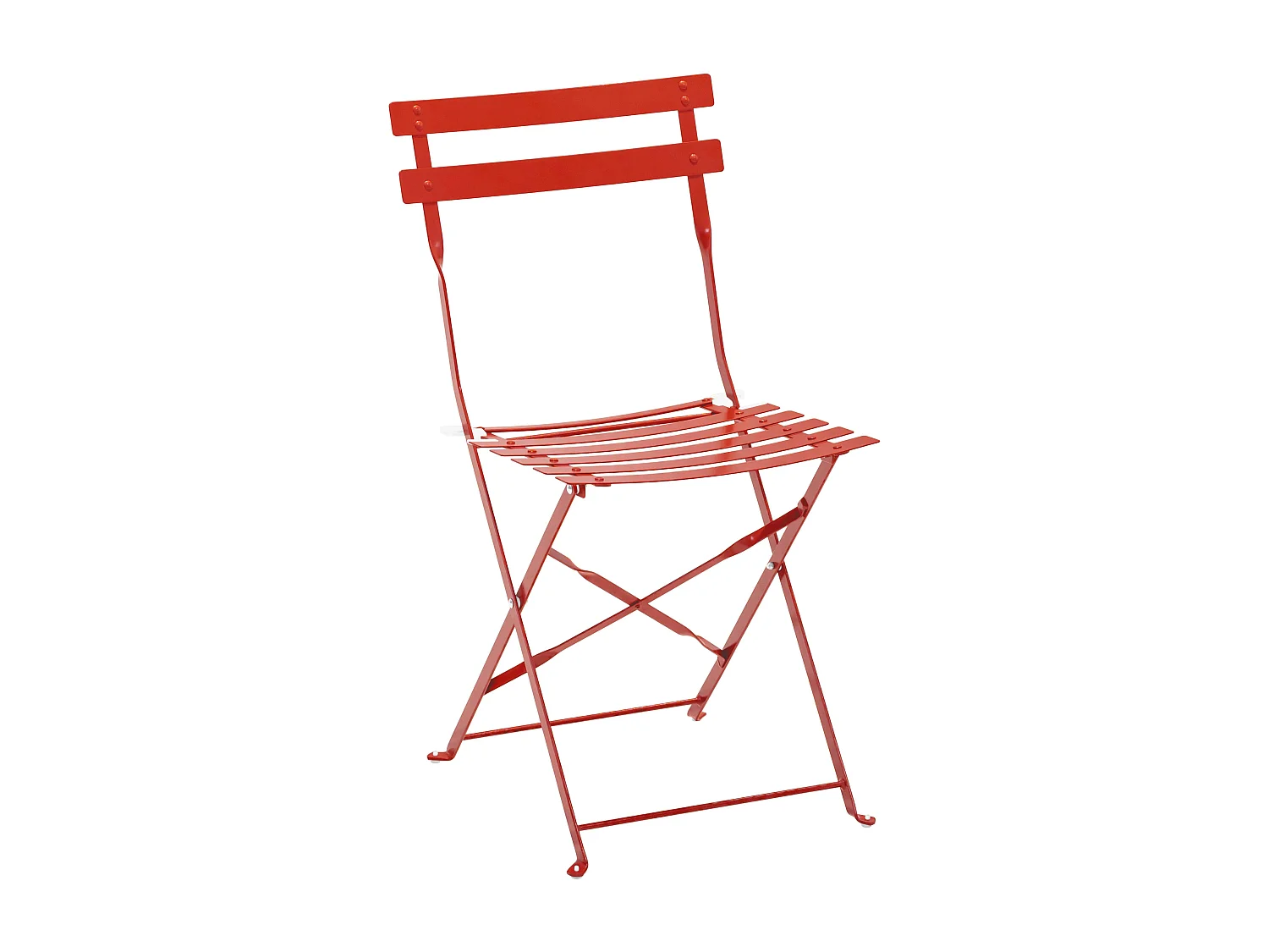Lot de 2 chaises pliantes en acier rouges