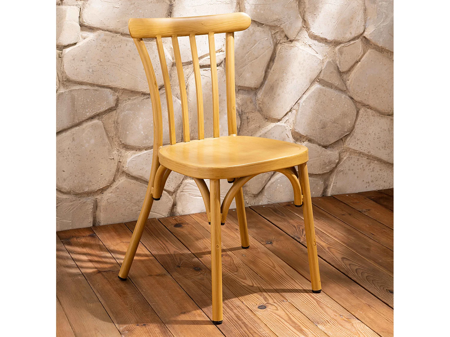 Chaise de terrasse en aluminium bois