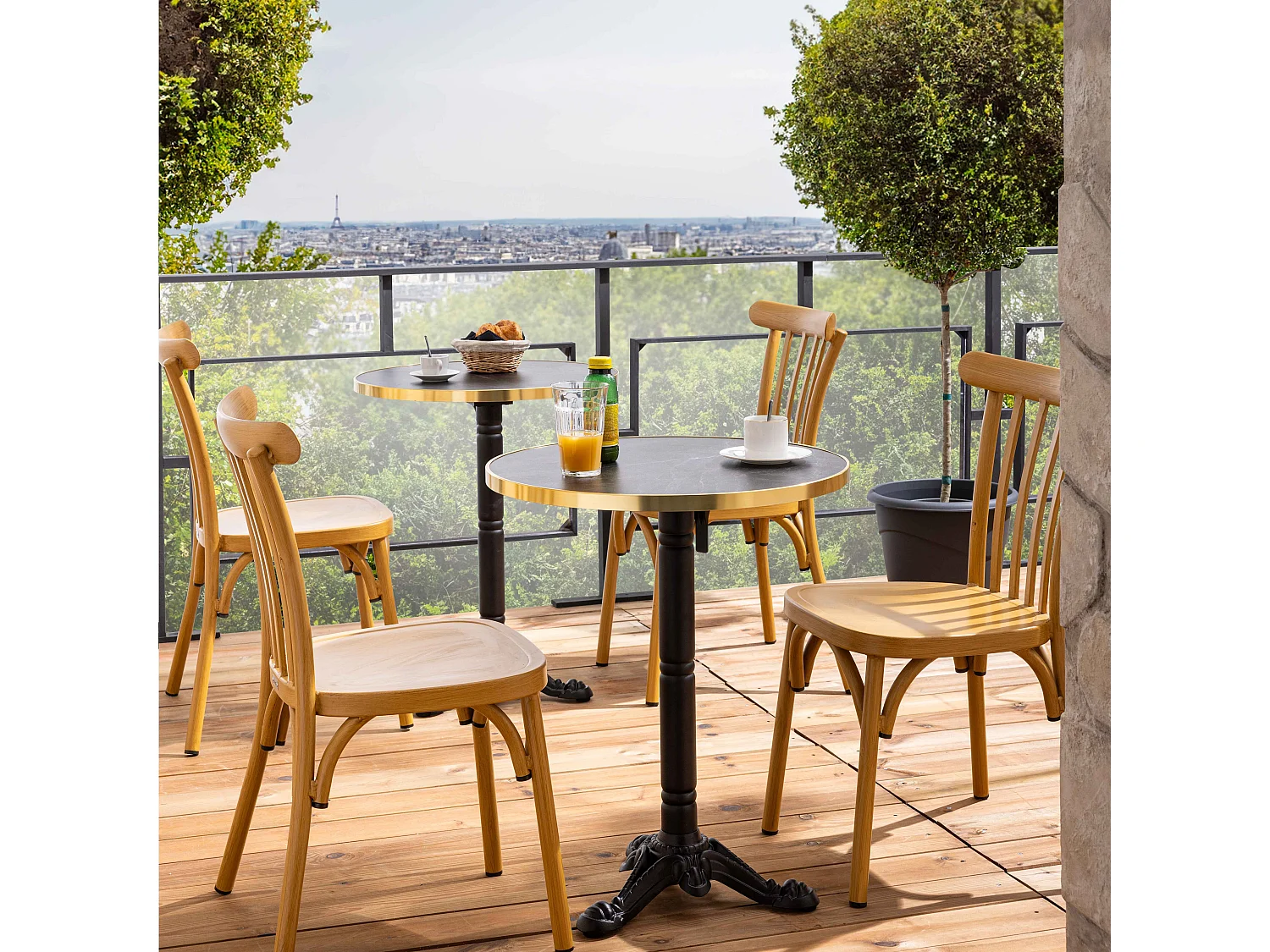 Chaise de terrasse en aluminium bois