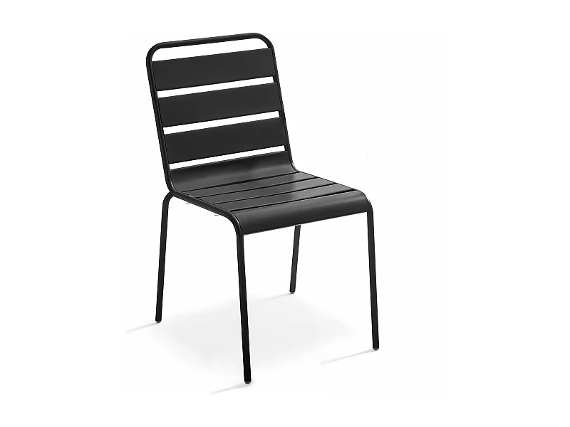 Tuinstoel van antracietgrijs metaal