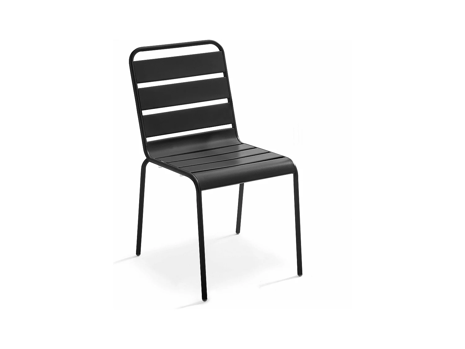Chaise de jardin en métal gris anthracite - Palavas