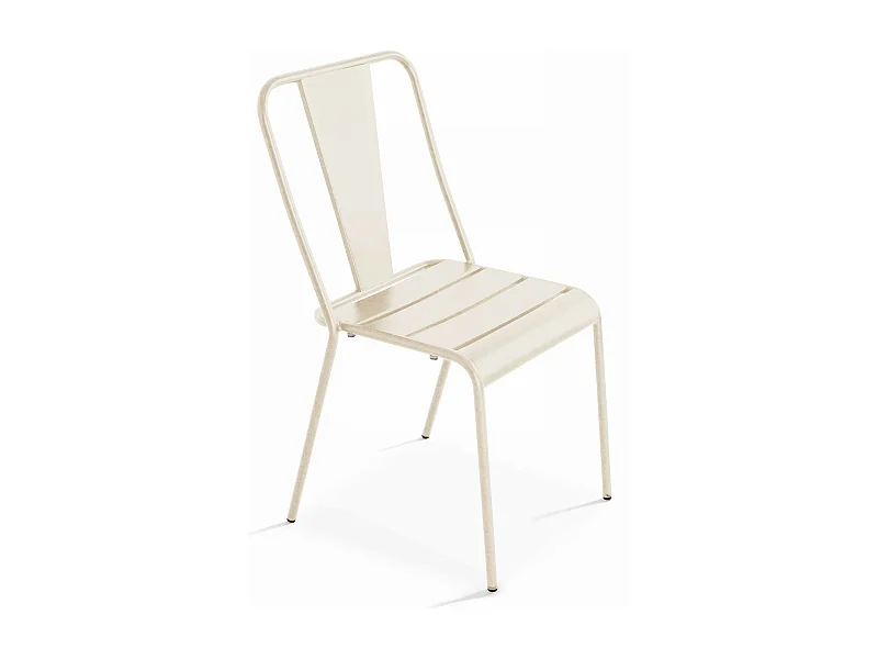 Chaise de jardin en métal ivoire