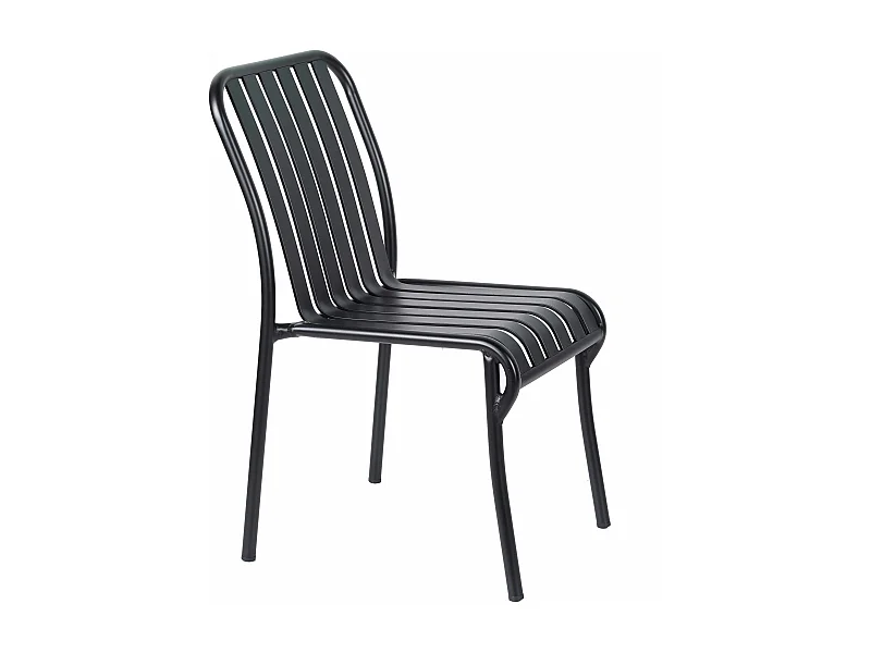 Chaise design de terrasse en aluminium noire