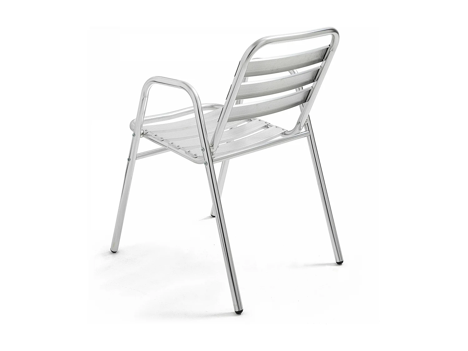 Chaise de jardin empilable en aluminium gris clair
