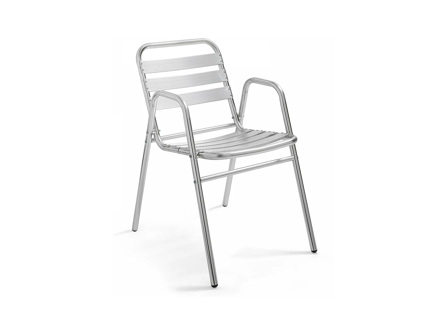 Chaise de jardin empilable en aluminium gris clair