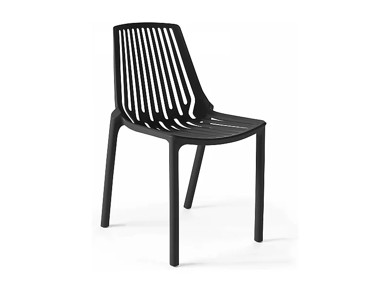 Chaise de jardin ajourée en plastique noir