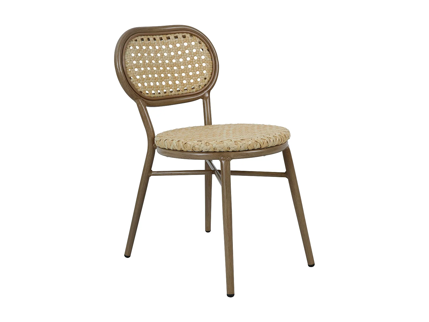 Chaise de terrasse en aluminium et rotin synthétique