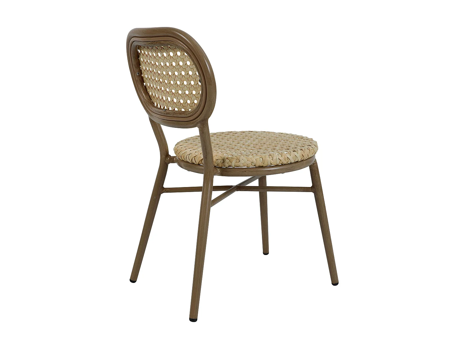 Chaise de terrasse en aluminium et rotin synthétique