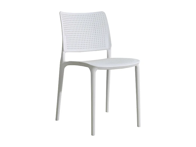 Chaise de terrasse ajourée en plastique blanc