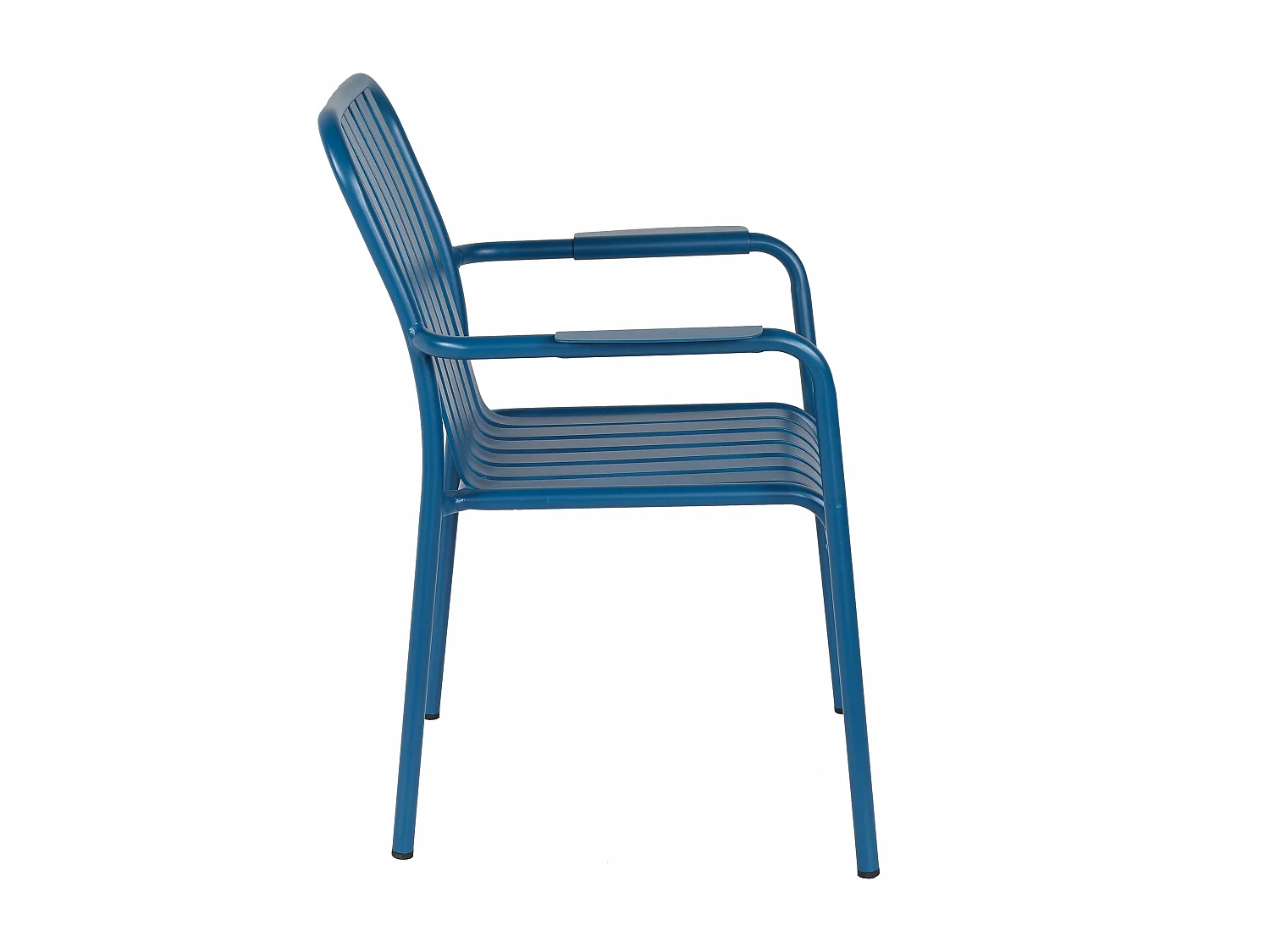 Chaise de terrasse avec accoudoirs en aluminium bleu foncé