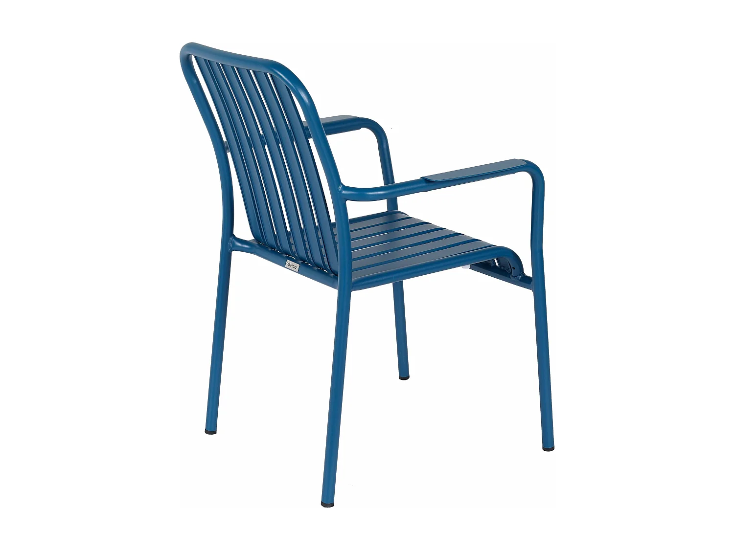 Chaise de terrasse avec accoudoirs en aluminium bleu foncé