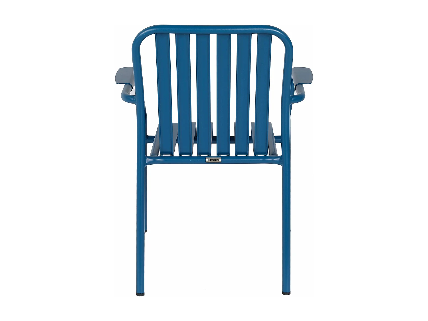 Chaise de terrasse avec accoudoirs en aluminium bleu foncé