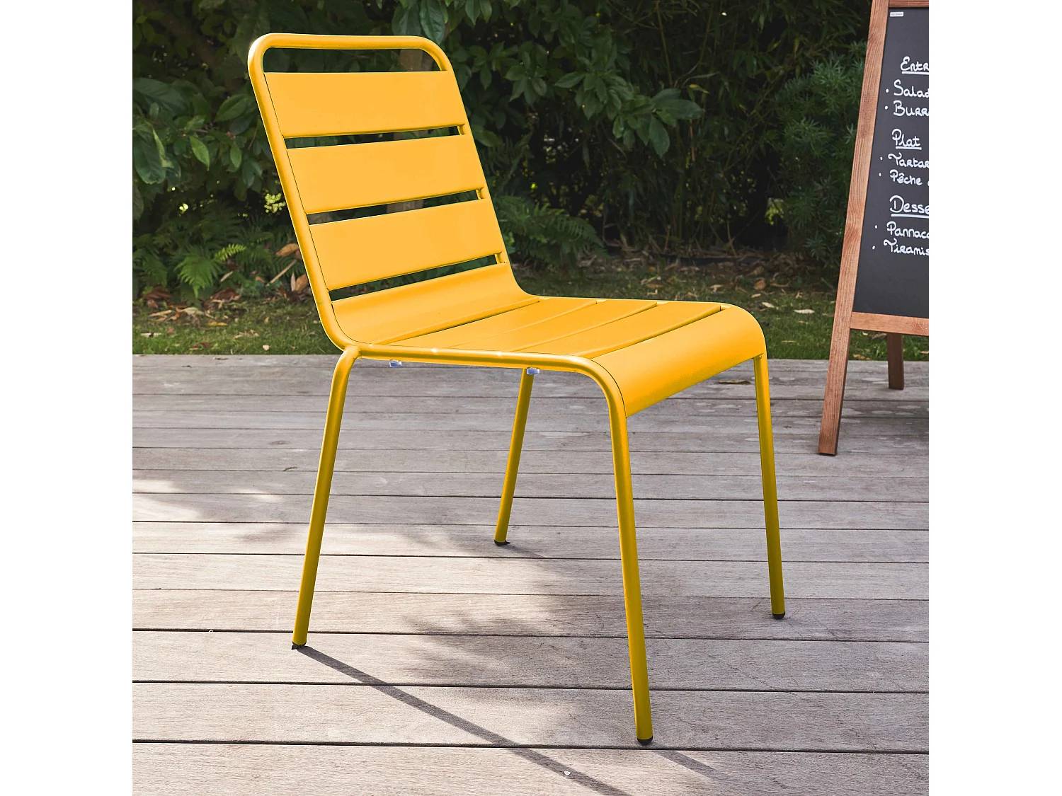 Chaise de jardin en métal jaune - Palavas