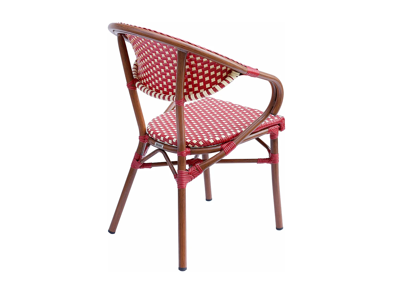 Fauteuil de terrasse bistrot parisien en aluminium rouge