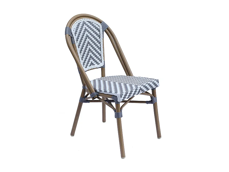 Chaise de terrasse en aluminium et rotin synthétique