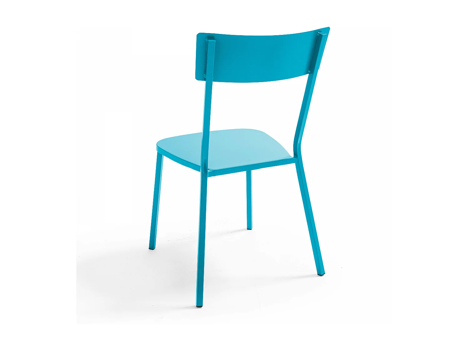 Chaise de jardin en métal bistrot bleu