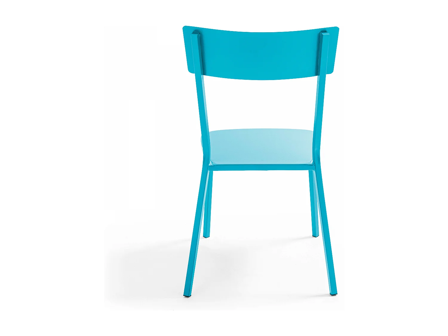 Chaise de jardin en métal bistrot bleu