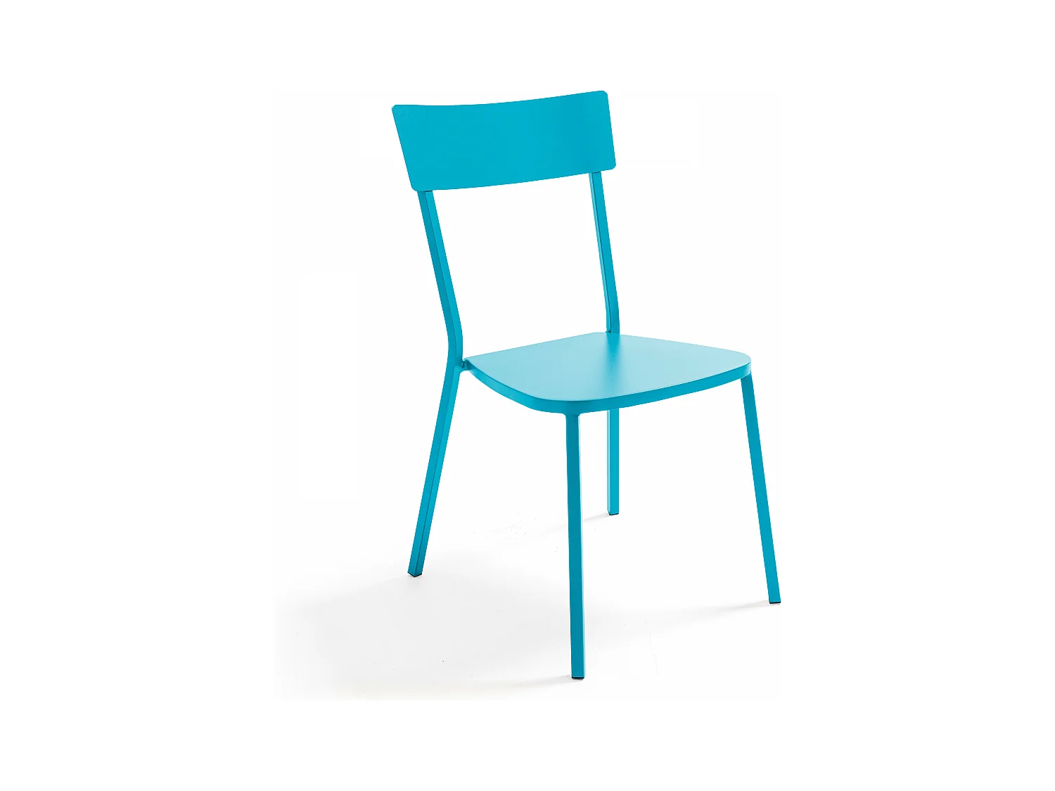 Chaise de jardin en métal bistrot bleu