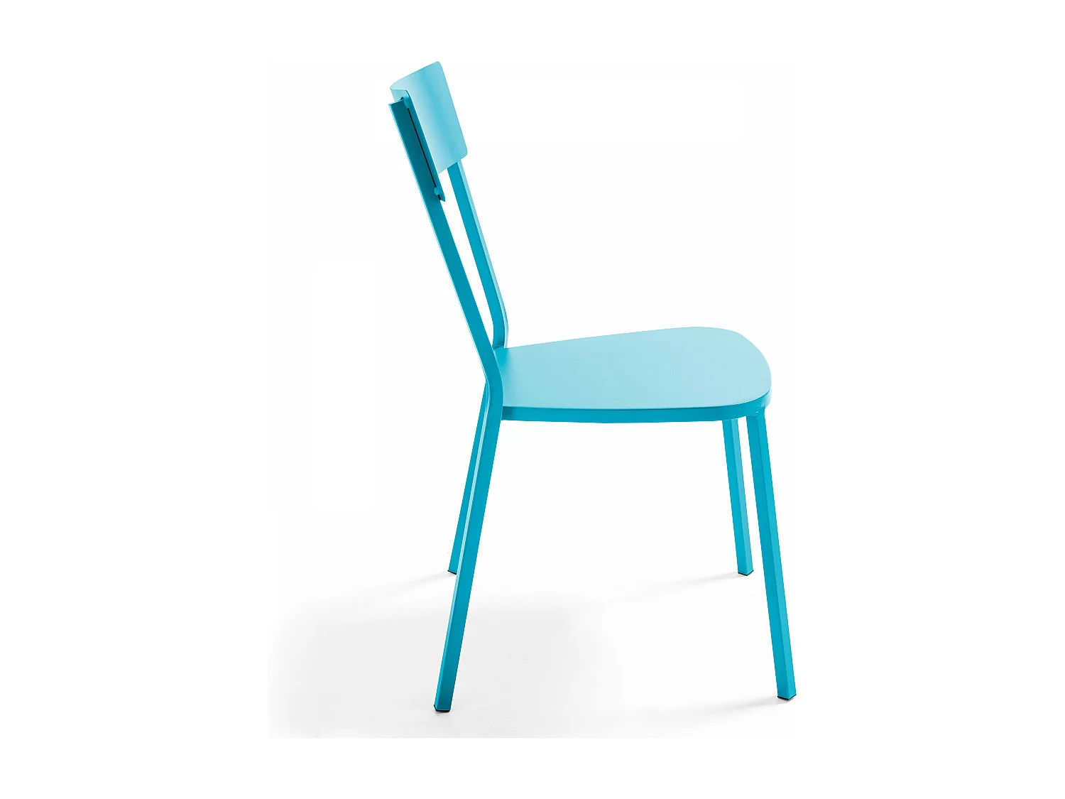 Chaise de jardin en métal bistrot bleu