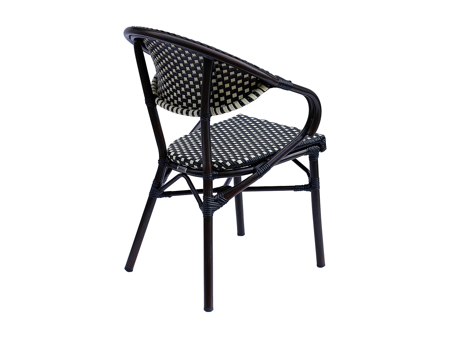 Fauteuil de terrasse bistrot parisien en aluminium noir