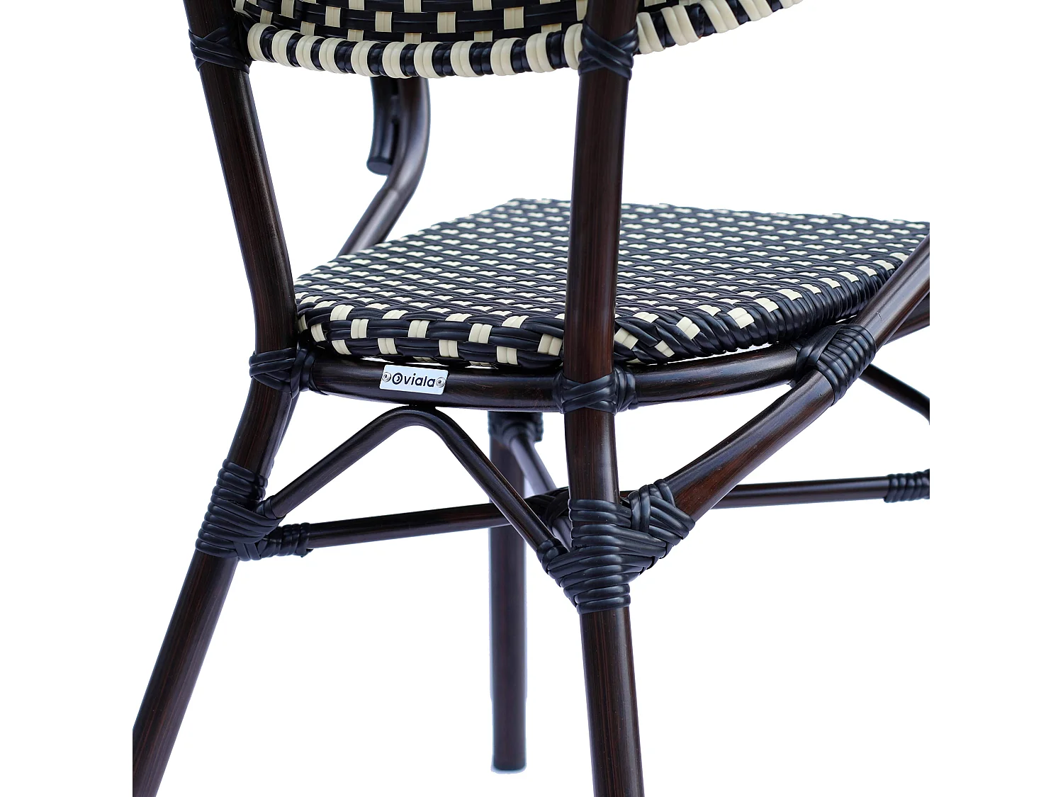Fauteuil de terrasse bistrot parisien en aluminium noir