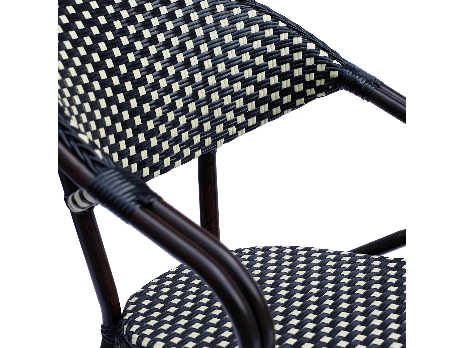 Fauteuil de terrasse bistrot parisien en aluminium noir